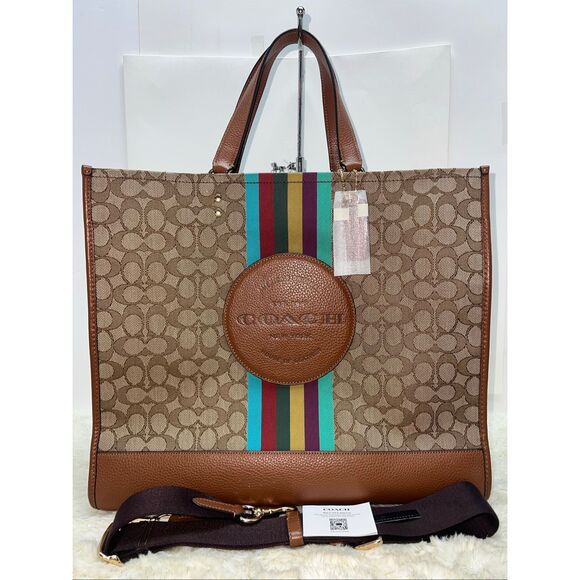🔥🎁NEW! Coach DEMPSEY Tote 40 Handbag Signature Jacquard C5793 Msrp:$498.00 - Picture 1 of 8
